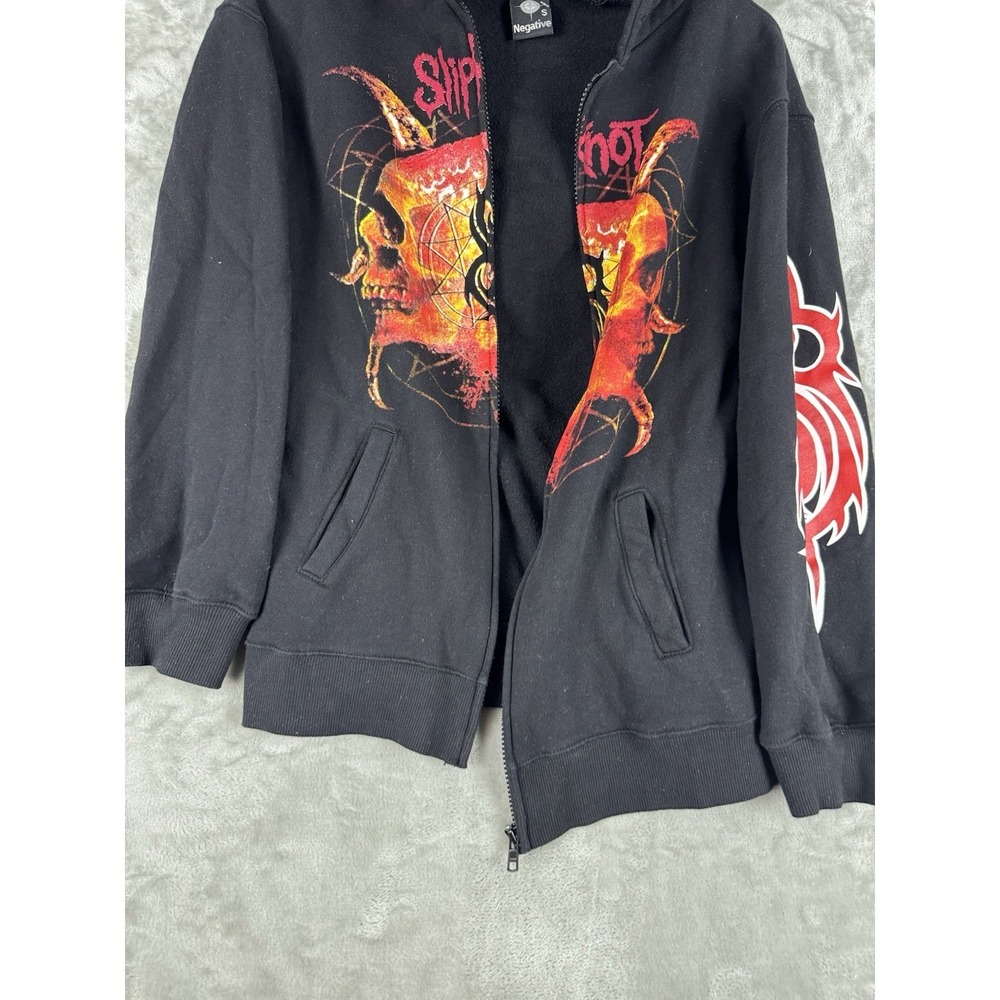 Vintage Slipknot Graphic Full Zip Hoodie Womens Small Grunge Emo Y2K Band Rock - Picture 6 of 11